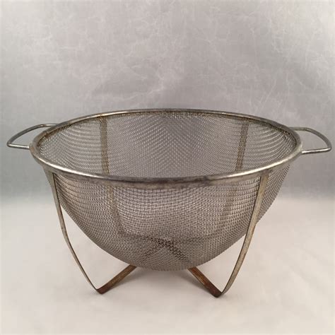 vintage mesh fabric strainer with metal rings on ends|919 results for vintage mesh strainer .